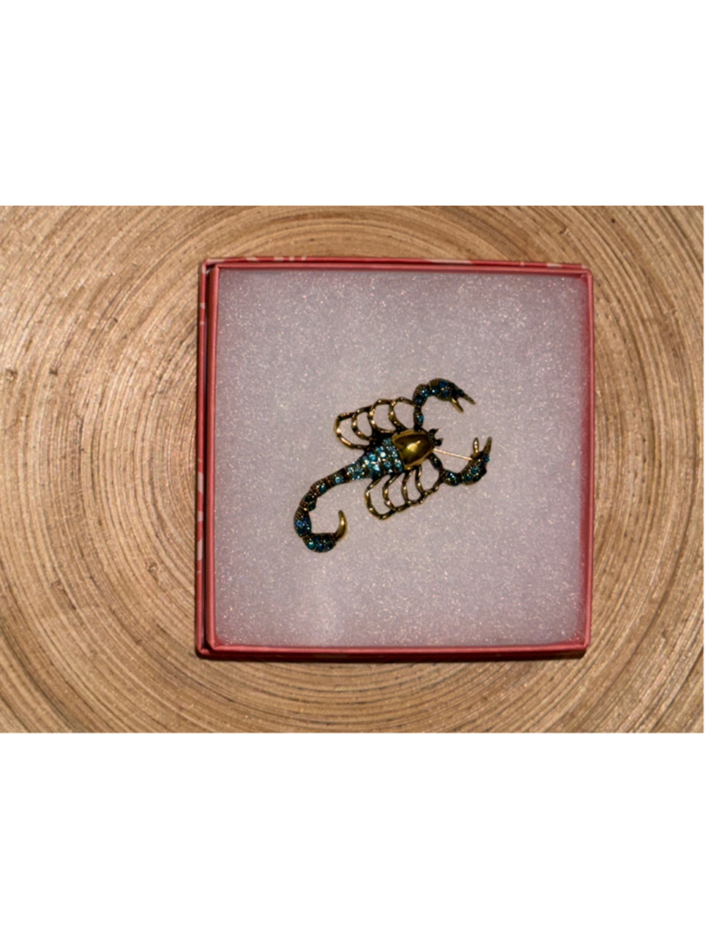 Women's Boutique Scorpion Brooch Gold and Blue